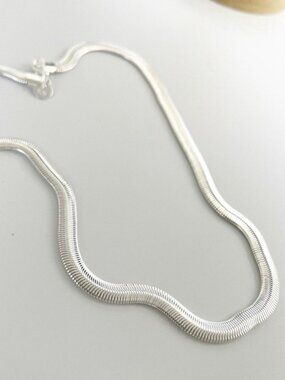 925 sterling solid silver 6MM Wide snake chain necklace Men Women 18 inch
